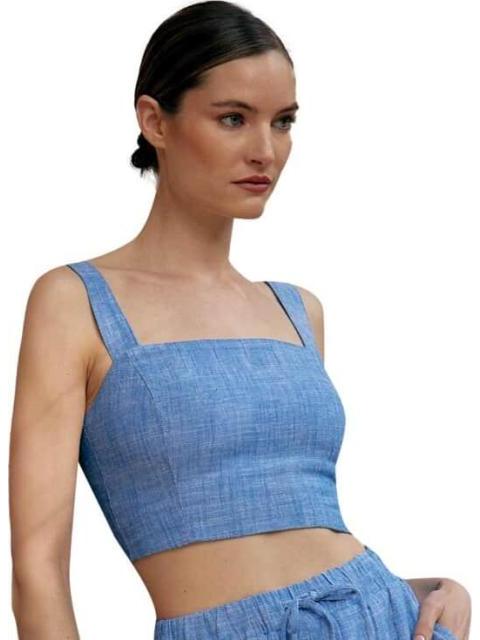 TOP DE LINO AZUL HOLLY LAND - Imagen 4