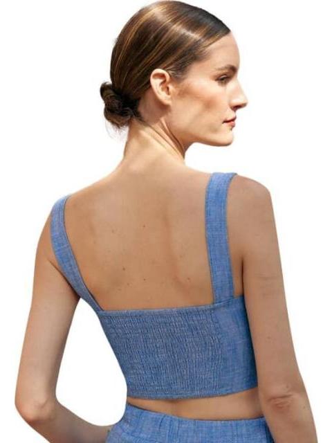 TOP DE LINO AZUL HOLLY LAND - Imagen 5