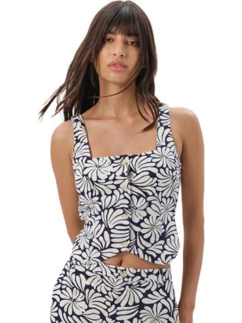 TOP DE LINO AZUL MARINO HOLLY LAND - Imagen 2