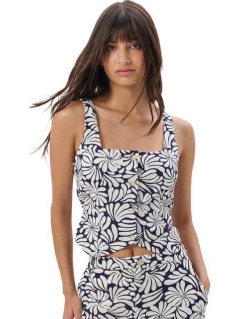 TOP DE LINO AZUL MARINO HOLLY LAND - Imagen 3