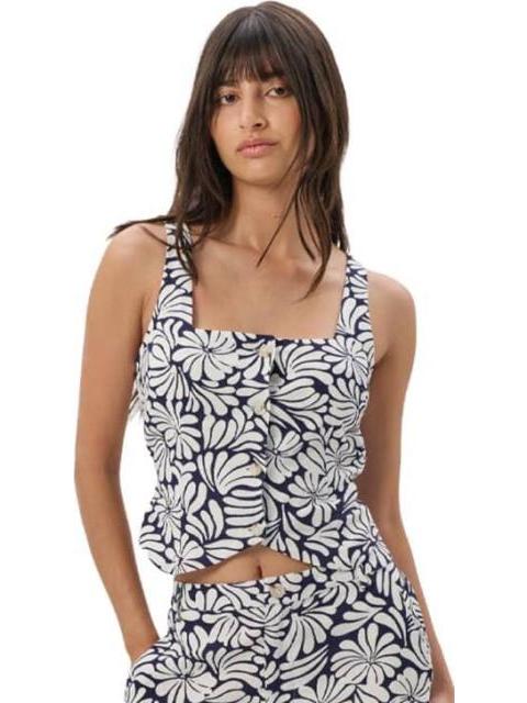 TOP DE LINO AZUL MARINO HOLLY LAND - Imagen 4