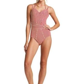 TRAJE DE BAÑO RAYADO ROJO HOLLY LAND