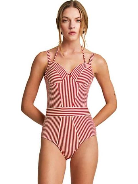 TRAJE DE BAÑO RAYADO ROJO HOLLY LAND - Imagen 3