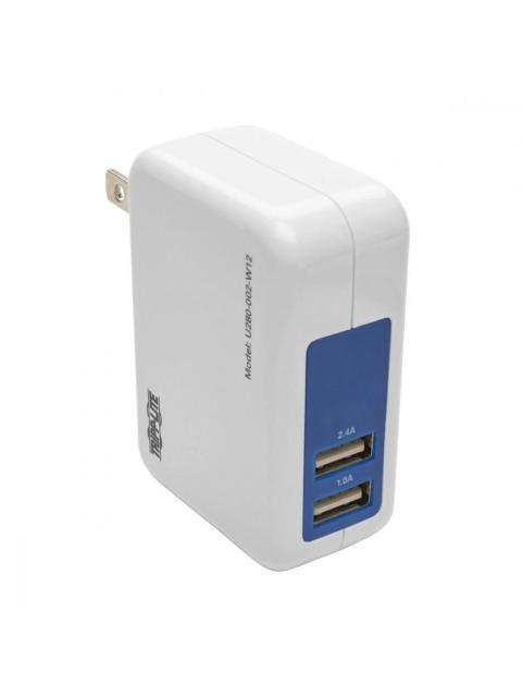 TRIPP LITE BY EATON CARGADOR DE PARED U280-002-W12 5V 2X USB 2.0 BLANCO-AZUL