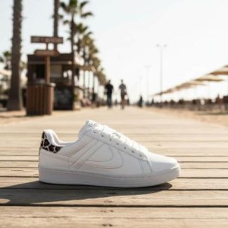 UNI CHOCLO ANIMAL PRINT TENIS URBANO SKATE BLANCO PANAM