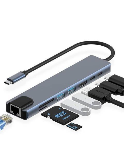 URBAN BALANCE DOCKING STATION UB81 PARA MACBOOK 2X USB 3.0 2X USB-C 2X HDMI 1X SD 1X MICROSD GRIS - Imagen 3