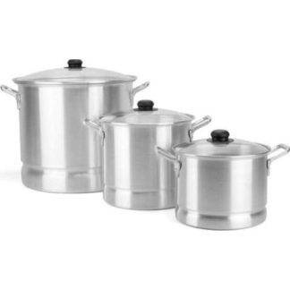 VAPORERA LAMEX JUEGO DE 3 VAPORERAS CON TAPA GRIS LAMEX
