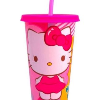 VASO CON POPOTE HELLO KITTY MULTICOLOR HELLO KITTY
