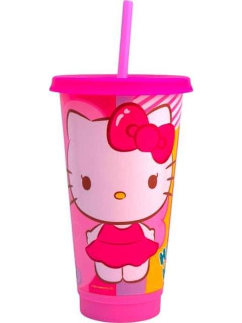 VASO CON POPOTE HELLO KITTY MULTICOLOR HELLO KITTY