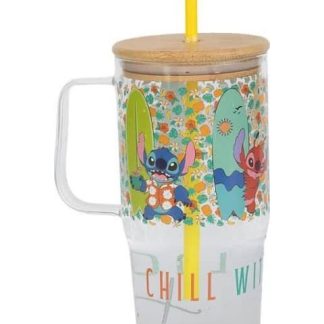 VASO DE VIDRIO MULTICOLOR STITCH
