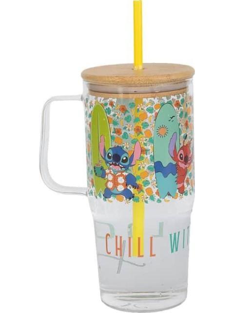 VASO DE VIDRIO MULTICOLOR STITCH
