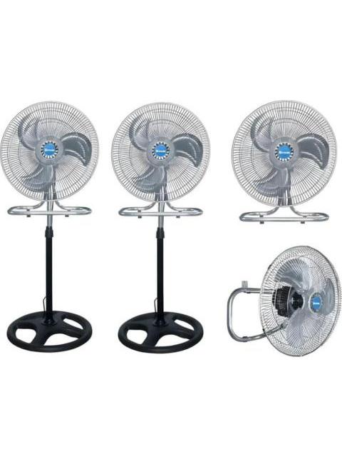 VENTILADOR 3 EN 1 DE 18 3 VELOCIDADES SET DE DOS VENTILADORES 3 EN 1 18 NEGRO SEATLEO COMERCE - Imagen 4