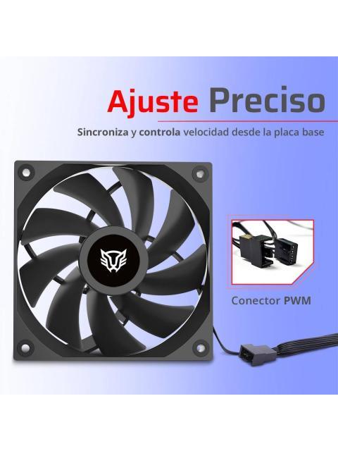 VENTILADOR DE 120MM BALAM RUSH EOLOX GAZIAR EXG77 VELOCIDAD 2000 RPM FLUJO DE AIRE 88.8 CFM RUIDO 37.1 DB 9 ASPAS - Imagen 3