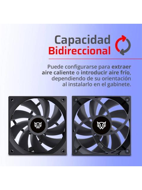 VENTILADOR DE 120MM BALAM RUSH EOLOX GAZIAR EXG77 VELOCIDAD 2000 RPM FLUJO DE AIRE 88.8 CFM RUIDO 37.1 DB 9 ASPAS - Imagen 4