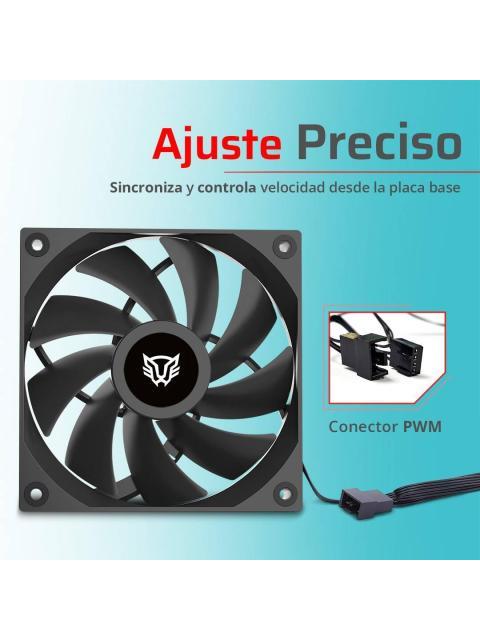 VENTILADOR DE 120MM BALAM RUSH EOLOX GAZIAR PRO EXG99 VELOCIDAD 2000 RPM FLUJO DE AIRE 88.8 CFM RUIDO 37.1 DB 9 ASPAS - Imagen 3
