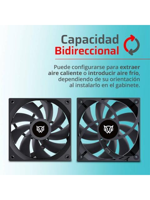 VENTILADOR DE 120MM BALAM RUSH EOLOX GAZIAR PRO EXG99 VELOCIDAD 2000 RPM FLUJO DE AIRE 88.8 CFM RUIDO 37.1 DB 9 ASPAS - Imagen 4