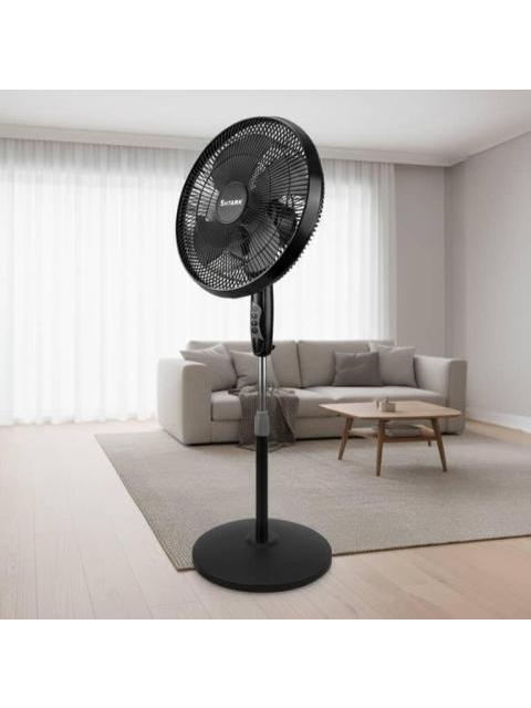 VENTILADOR DE PEDESTAL 16 3 VELOCIDADES SET DE DOS VENTILADORES DE 16 PEDESTAL NEGRO SEATLEO COMERCE - Imagen 6