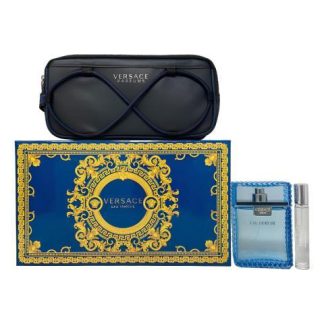 VERSACE EAU FRAICHE SET DE 3 PZ CON MINI Y BOLSO PARA HOMBRE