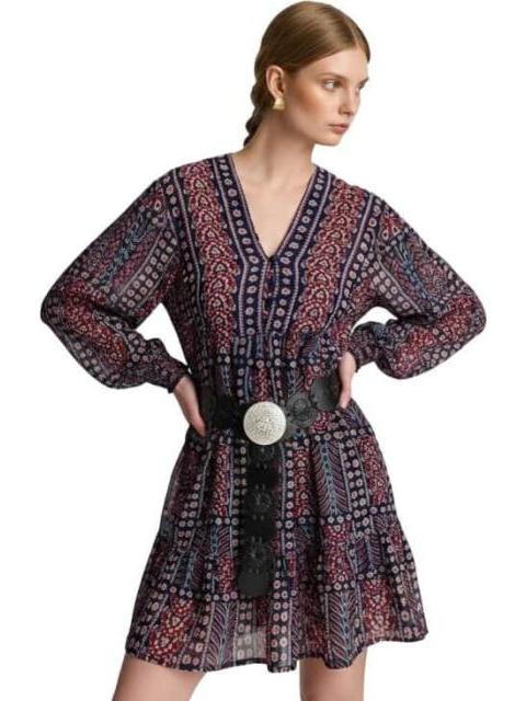 VESTIDO CAMISERO ESTAMPADO AZUL MARINO HOLLY LAND - Imagen 4