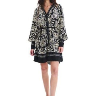 VESTIDO CAMISERO ESTAMPADO NEGRO HOLLY LAND