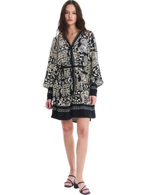 VESTIDO CAMISERO ESTAMPADO NEGRO HOLLY LAND