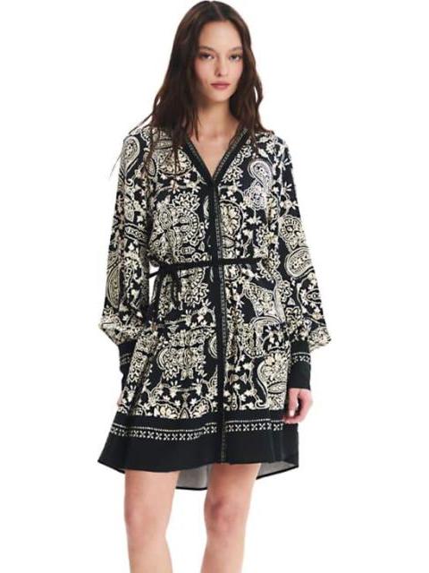 VESTIDO CAMISERO ESTAMPADO NEGRO HOLLY LAND - Imagen 4