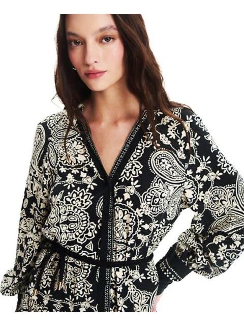 VESTIDO CAMISERO ESTAMPADO NEGRO HOLLY LAND - Imagen 5