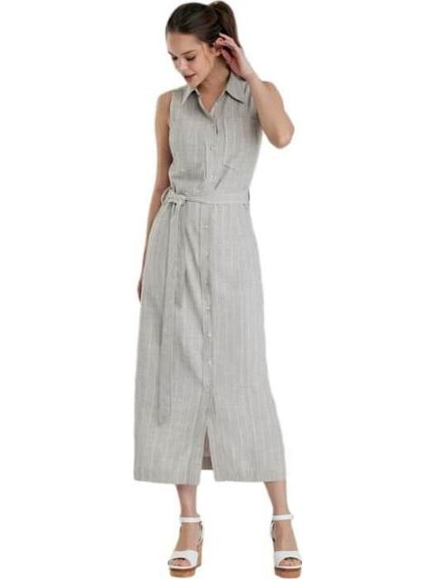 VESTIDO CAMISERO TAUPE HOLLY LAND - Imagen 6