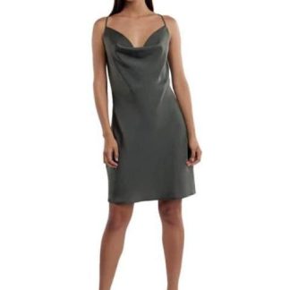 VESTIDO CORTO SATINADO VERDE SAO PAULO