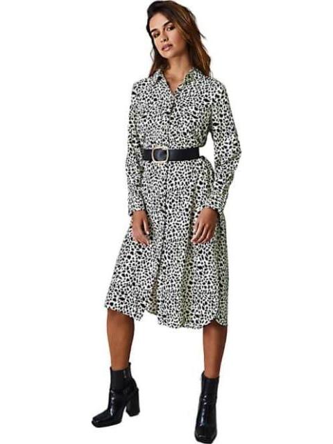 VESTIDO ESTAMPADO BLANCO/NEGRO HOLLY LAND - Imagen 3
