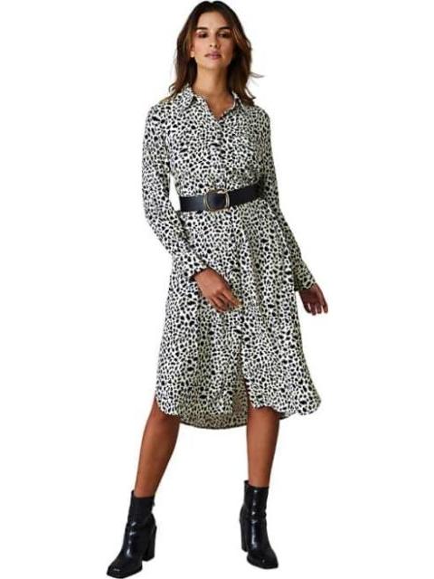 VESTIDO ESTAMPADO BLANCO/NEGRO HOLLY LAND - Imagen 4