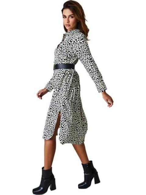 VESTIDO ESTAMPADO BLANCO/NEGRO HOLLY LAND - Imagen 5