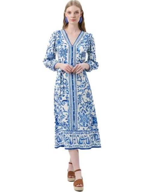 VESTIDO LARGO AZUL COBALTO HOLLY LAND