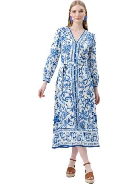 VESTIDO LARGO AZUL COBALTO HOLLY LAND - Imagen 3