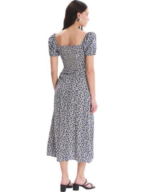 VESTIDO LARGO ESTAMPADO MANGA GLOBO AZUL MARINO HOLLY LAND - Imagen 4
