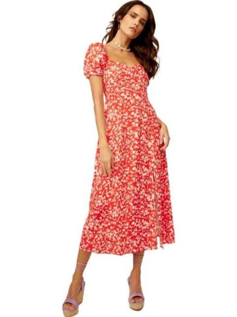 VESTIDO LARGO ESTAMPADO ROJO HOLLY LAND - Imagen 2