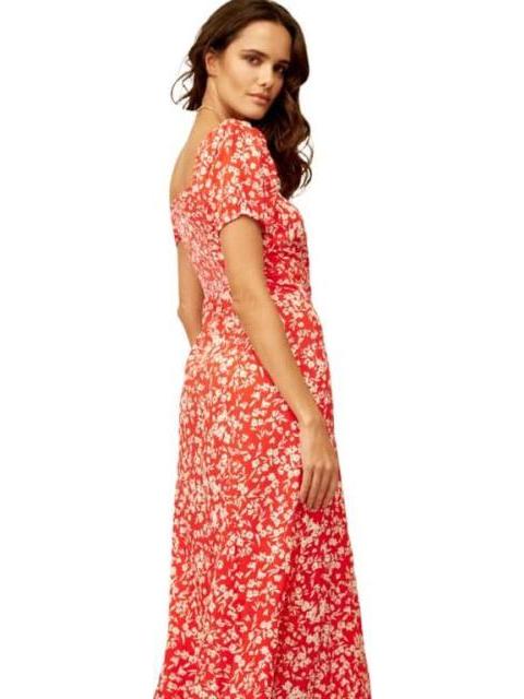 VESTIDO LARGO ESTAMPADO ROJO HOLLY LAND - Imagen 3