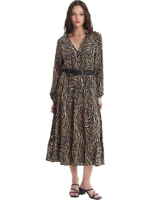 VESTIDO MIDI ANIMAL PRINT HOLLY LAND