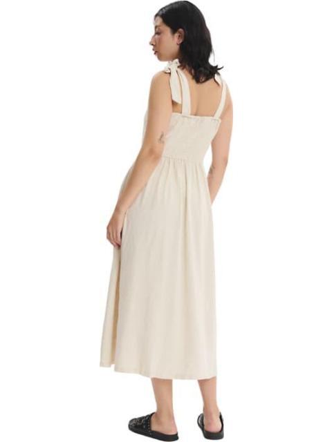VESTIDO MIDI DE LINO BEIGE HOLLY LAND - Imagen 4
