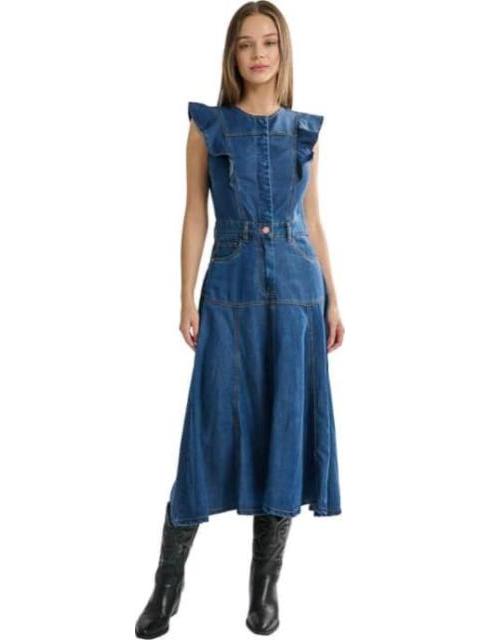 VESTIDO MIDI GRIS ATMOSPHERE DNM - Imagen 3
