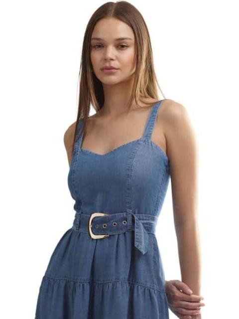 VESTIDO MIDI GRIS ATMOSPHERE DNM - Imagen 4