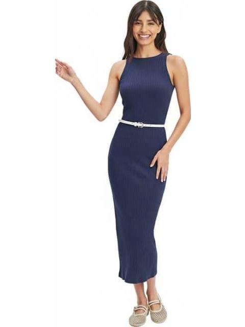 VESTIDO MIDI LARGO AZUL MARINO HOLLY LAND
