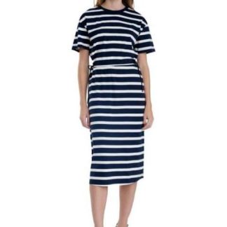 VESTIDO MIDI RAYAS BLANCO HOLLY LAND