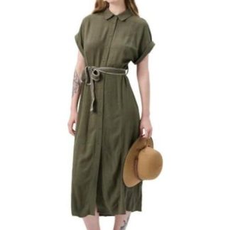 VESTIDO MIDI VERDE OLIVO HOLLY LAND