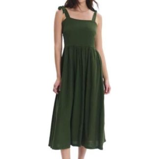VESTIDO MIDI VERDE OLIVO HOLLY LAND