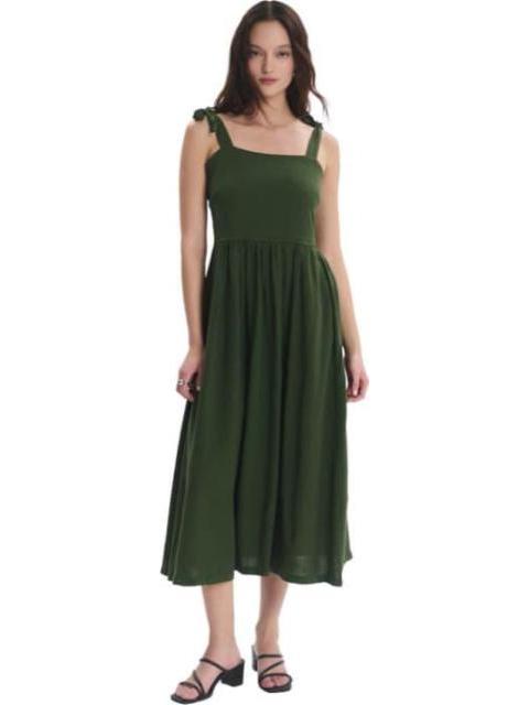 VESTIDO MIDI VERDE OLIVO HOLLY LAND