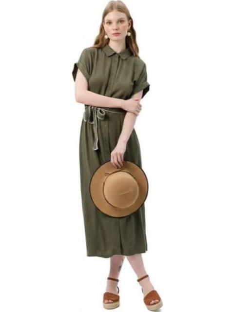VESTIDO MIDI VERDE OLIVO HOLLY LAND - Imagen 2