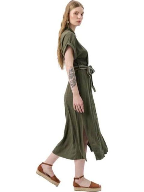 VESTIDO MIDI VERDE OLIVO HOLLY LAND - Imagen 3