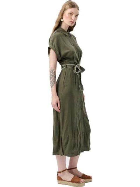 VESTIDO MIDI VERDE OLIVO HOLLY LAND - Imagen 4