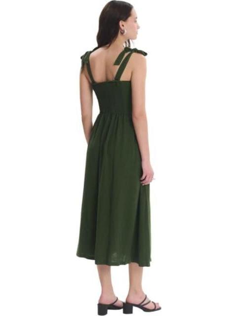 VESTIDO MIDI VERDE OLIVO HOLLY LAND - Imagen 4
